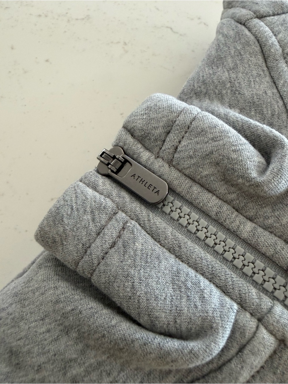 Athleta Heather Gray 1/2 Zip Hoodie Easy Fleece